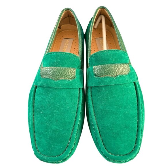 AC Casuals Shoes Green Velvet Loafers Moccasins Men’s Size 9 Shoes New - Picture 3 of 6